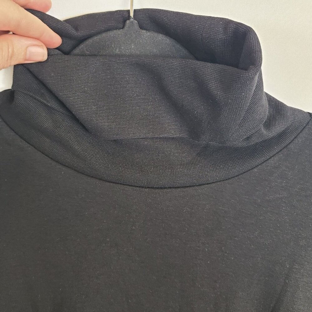 NWT George Olx Ge Turtleneck Black Soot Soft Cotton Blend Long Sleeve Top Sz L - Picture 3 of 7